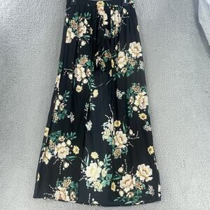 Derek Heart Skirt Shorts Womens Jr M Black Floral Maxi Flowing Boho Lightweight